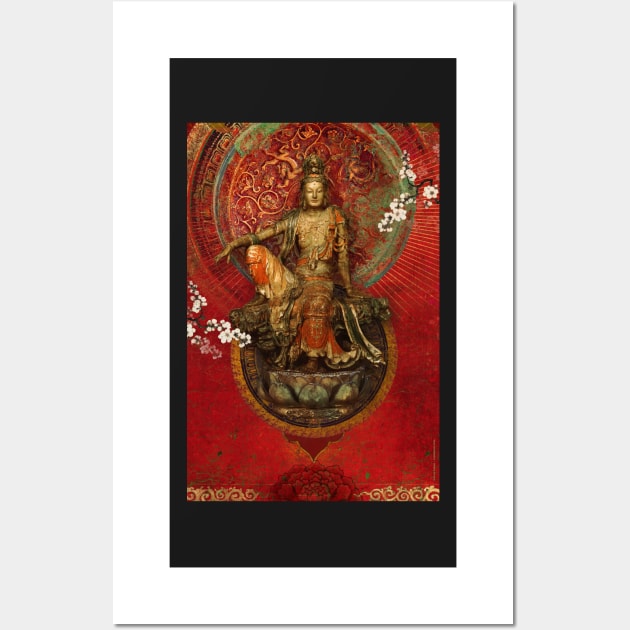 Kwanyin on Red Wall Art by AngiandSilas